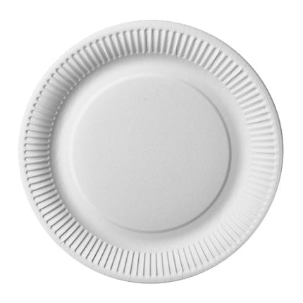 PAPSTAR Pappteller rund Ø 26 cm, extra stark, weiß "pure" | Schrumpffolie (50 Stück)