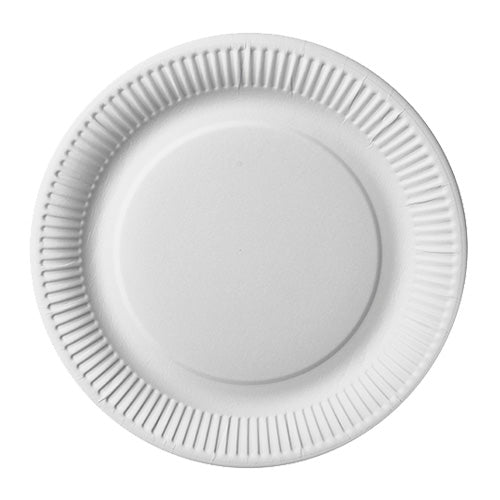 PAPSTAR Pappteller rund Ø 26 cm, extra stark, weiß "pure" | Schrumpffolie (50 Stück)