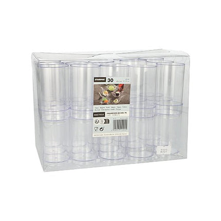 Starpak 30 Fingerfood - Becher, PS 60 ml Ø 4 cm · 7,5 cm glasklar | Dose (30 Stück)