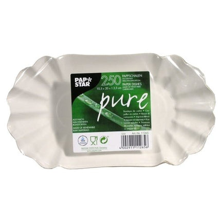 PAPSTAR 250 Schalen, Pappe "pure" oval weiss