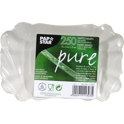 PAPSTAR 100 Schalen, Pappe "pure" eckig weiss