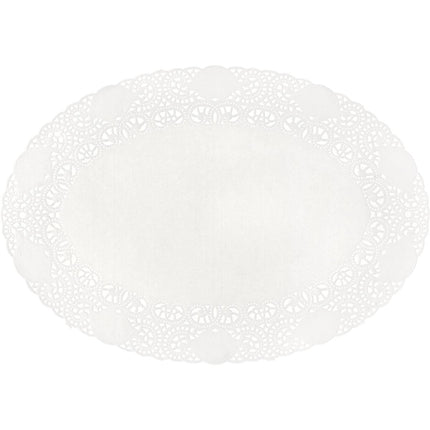 Tortenspitzen oval 17x24 cm, weiß - Deko-Spitzenpapier für Torten | Packung (250 Stück)