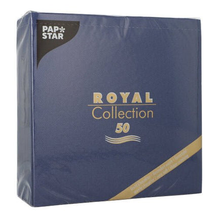 PAPSTAR 50 Servietten "ROYAL Collection" 1/4-Falz 40 x 40 cm dunkelblau