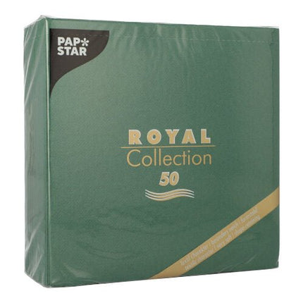 PAPSTAR 50 Servietten "ROYAL Collection" 1/4-Falz 40 x 40 cm grün