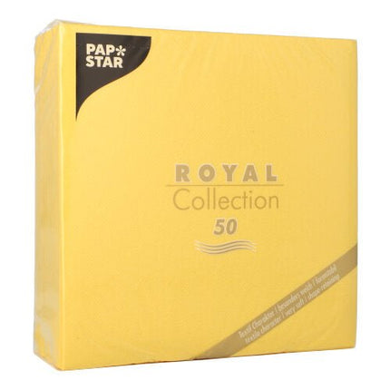 PAPSTAR 50 Servietten "ROYAL Collection" 1/4-Falz 40 x 40 cm gelb