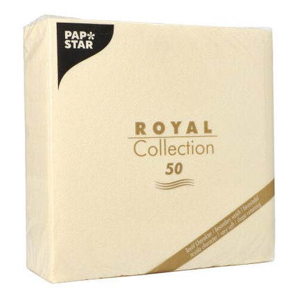 PAPSTAR 50 Servietten "ROYAL Collection" 1/4-Falz 40 x 40 cm champagner