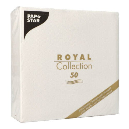PAPSTAR 50 Servietten "ROYAL Collection" 1/4-Falz 40 x 40 cm weiss