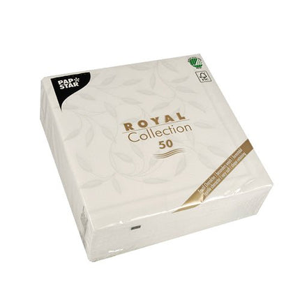PAPSTAR 50 Servietten "ROYAL Collection" 1/4-Falz 40 x 40 cm weiss