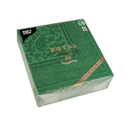 PAPSTAR 50 Servietten "ROYAL Collection" 1/4-Falz 40 x 40 cm grün