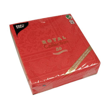 PAPSTAR 50 Servietten "ROYAL Collection" 1/4-Falz 40 x 40 cm rot