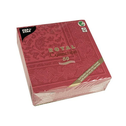 PAPSTAR 50 Servietten "ROYAL Collection" 1/4-Falz 40 x 40 cm bordeaux