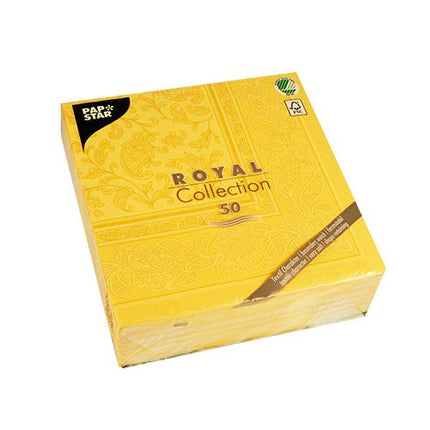 PAPSTAR 50 Servietten "ROYAL Collection" 1/4-Falz 40 x 40 cm gelb