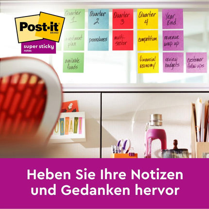 Post-it® Super Sticky Notes, 76 mm x 127 mm, 90 Blatt/Block, 100% PEFC