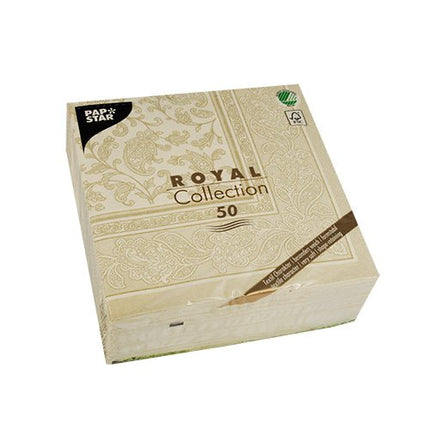 PAPSTAR 50 Servietten "ROYAL Collection" 1/4-Falz 40 x 40 cm champagner