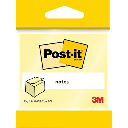 Post-it® Notes Würfel, Gelb, 76 mm x 76 mm, 450 Blatt/Block, 1 Block/Packung, 100% PEFC, SGSCH-PEFC-COC-110078 | Packung (1 Set)