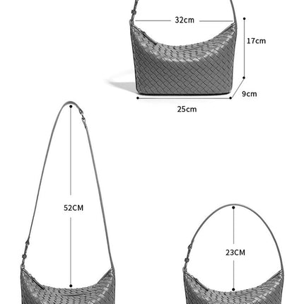 Braided Shoulder - Handbag In Grey