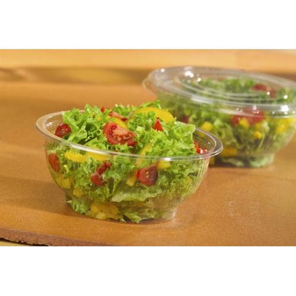 Starpak 50 Deckel für Salatschalen, R-PET rund Ø 18 cm · 1,5 cm klar | Schrumpffolie (50 Stück)