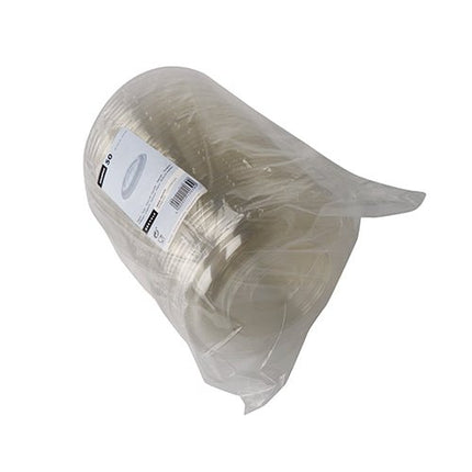 Starpak 50 Dom-Deckel, R-PET rund Ø 15,5 cm · 2,5 cm klar | Schrumpffolie (50 Stück)