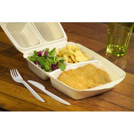 Starpak 50 Menüboxen mit Klappdeckel, XPS beige laminiert