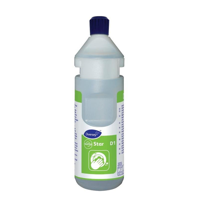 Flaschenkit Suma Star-plus D1 plus, Nachfüllflasche inkl. Spenderband, passend für Divermite und DQFM (0,75l) | Karton (6 Flaschen)