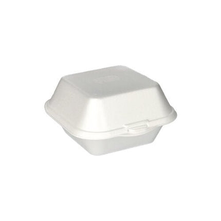 Starpak 100 Hamburger-Boxen mit Klappdeckel, XPS 7,5 cm x 12 cm x 12 cm weiss | Schrumpffolie (100 Stück)