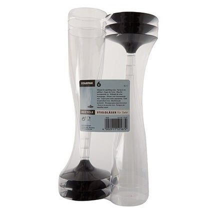 Starpak 6 Stiel-Gläser für Sekt, PS 0,1 l Ø 5 cm · 17,5 cm glasklar | Packung (6 Stück)