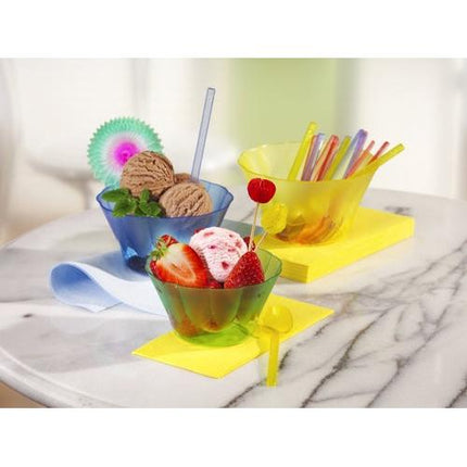 Starpak 54 Eis- und Dessertschalen, PS rund 400 ml Ø 12 cm · 7 cm pink | Papptray (54 Stück)