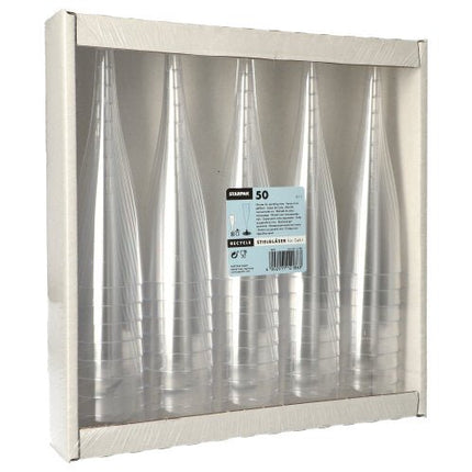Starpak 50 Stiel-Gläser (Oberteile) für Sekt, PS 0,1 l Ø 5 cm · 17,5 cm glasklar | Papptray (50 Stück)