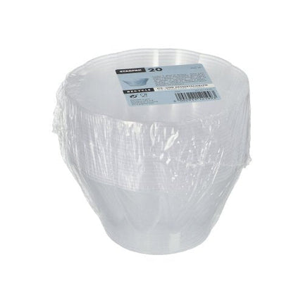 Starpak 20 Eis- und Dessertschalen, PS rund 400 ml Ø 12 cm · 7 cm glasklar | Papptray (20 Stück)