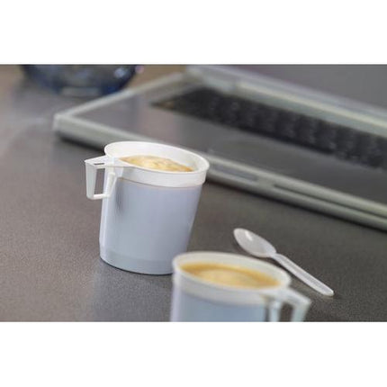 Starpak 40 Kaffeetassen, PS 0,25 l Ø 8 cm · 8,5 cm weiss | Schrumpffolie (40 Stück)