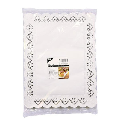 PAPSTAR 100 Spitzenpapiere eckig, weiss