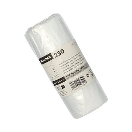 Starpak 250 Hemdchen-Tragetaschen, HDPE 48 cm x 22 cm x 12 cm transparent Knotenbeutel | Schrumpffolie (250 Stück)