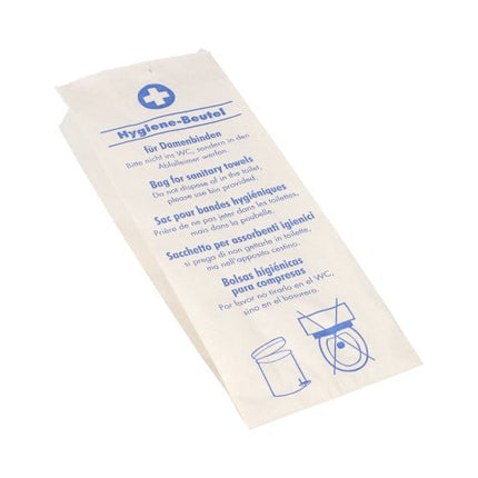 PAPSTAR Hygienebeutel 28x11x5,5 cm, weiß, bedruckt | Schrumpffolie (200 Stück)