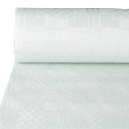 PAPSTAR Papiertischtuch Damastprägung, 100 m x 1 m, weiss | Folie (1 Rolle)