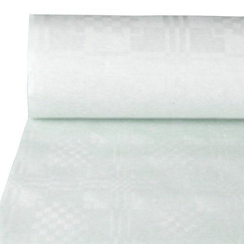 PAPSTAR Papiertischtuch Damastprägung, 100 m x 1 m, weiss | Folie (1 Rolle)