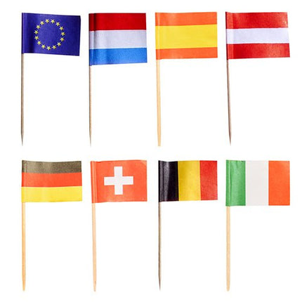 PAPSTAR Deko-Picker 8 cm "Nationen", ideal für Feiern und Events | Beutel (50 Stück)