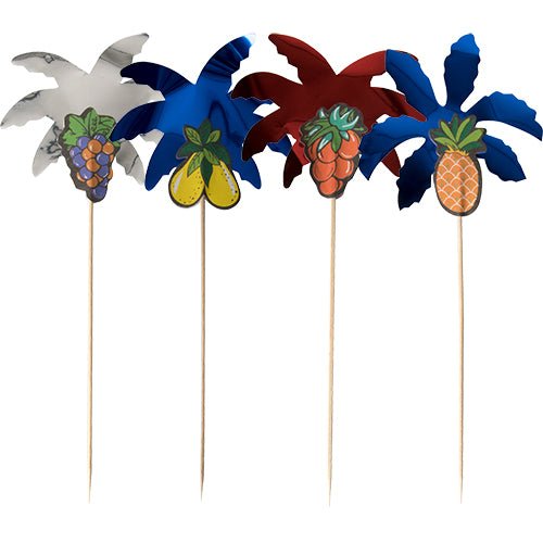 PAPSTAR Deko-Picker "Palmblätter" 19,5 cm, farbig sortiert | Papptray (50 Stück)