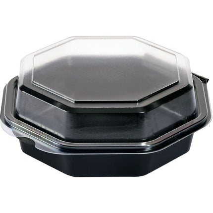 Octaview® PS Schwarz/Transparent 160x160x60 mm - Hochwertige Box | Packung (405 Stück)