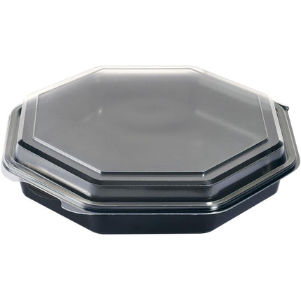 Octaview® Schwarz/Transparent, 230x230x50 mm - Hochwertige PS-Platte | Packung (190 Stück)