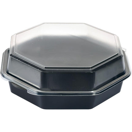 Octaview® Schwarz/Transparent, 230x230x80 mm - Hochwertige Box | Packung (180 Stück)