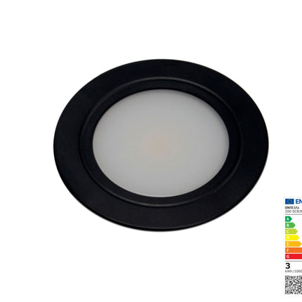 12V LED Einbauspot aus Metall schwarz von COB