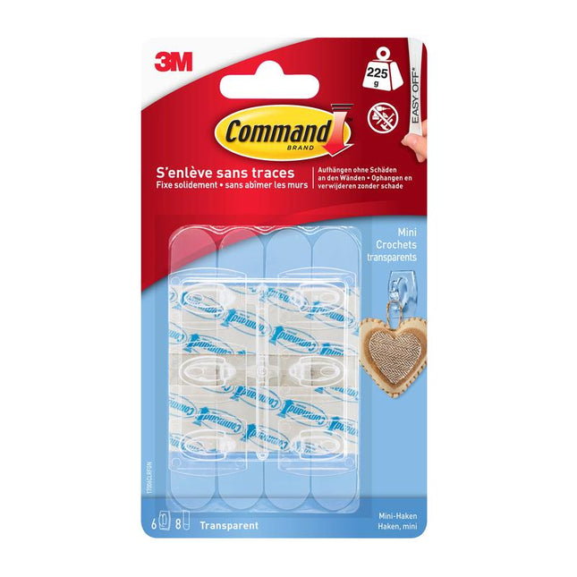 Command™ Mini-Haken, transparent, mit transparenten Strips, 17006CLR | Packung (1 Stück)