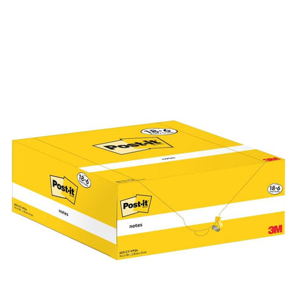 Post-it® Notes, Gelb, 38 mm x 51 mm, 100 Blatt/Block, 18 Blöcke + 6 Gratis/Packung, Kartonverpackung, 100% PEFC, SGSCH-PEFC-COC-110078 | Packung (1 Stück)