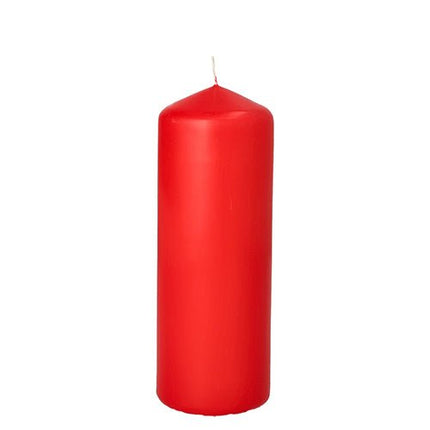 PAPSTAR Stumpenkerze rot, Ø 60 mm, 165 mm, ideal für Dekoration | Schrumpffolie (1 Stück)