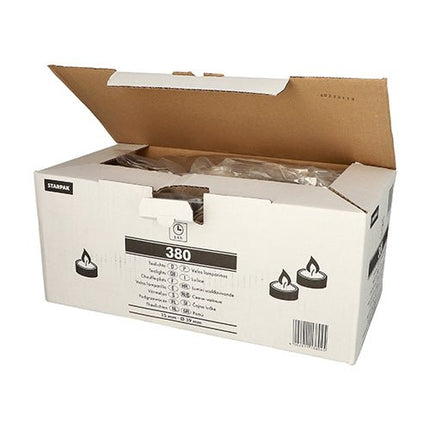 Starpak 380 Teelichte Ø 39 mm · 15 mm weiss | Displaykarton (380 Stück)