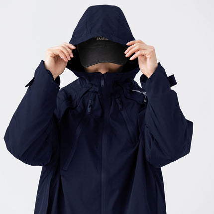 Hooded Jacket Windproof Outerwear In Navy