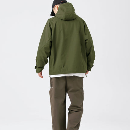 Hooded Jacket Windproof Outerwear in Olive