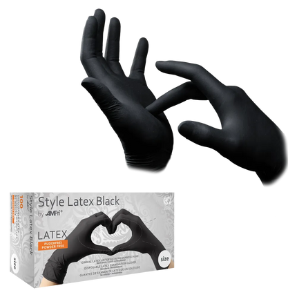 STYLE LATEX BLACK, Latex-Untersuchungshandschuh, puderfrei, schwarz