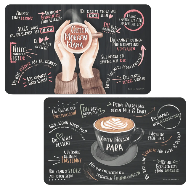 Frühstücksbrettchen Set "Guten Morgen Mama und Papa"