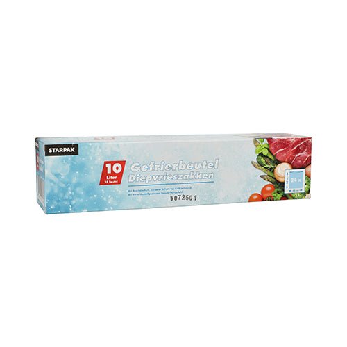 Starpak 24 Gefrierbeutel, LLDPE 10 l 60 cm x 40 cm transparent in Faltschachtel | Faltschachtel (24 Stück)